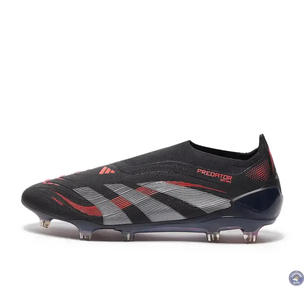 Predator 25 Elite Laceless FG Stealth Victory - Black/Grey/Lucid Red 