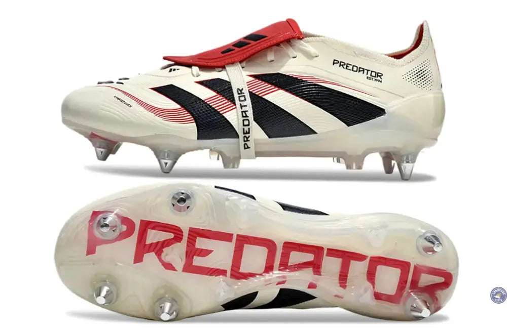 Image of Predator 25 Fold-over Tongue SG Champagne - Blanc/Noir/Pure Ruby