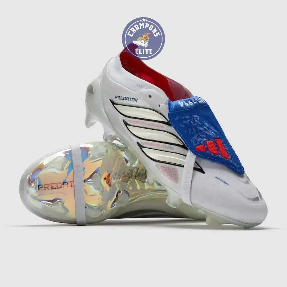 Image of PREDATOR 26 ELITE FOLD-OVER TONGUE FG JUDE BELLINGHAM - BLANC/BLEU/ROUGE