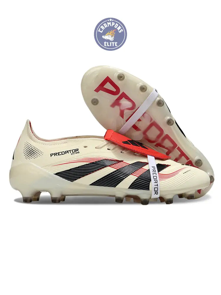 Image of Predator Elite Fold-over Tongue AG Champagne - Blanc/Noir/Pure Ruby