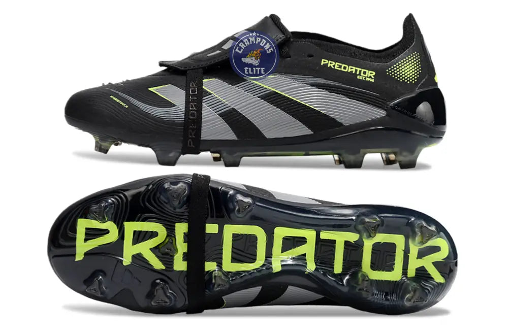 Image of Predator Elite Fold-over Tongue FG - Electric Stealth - Noir/Vert Fluo