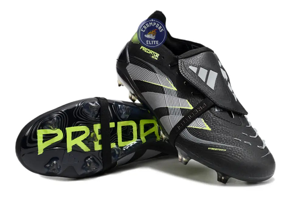 Image of Predator Elite Fold-over Tongue FG - Electric Stealth - Noir/Vert Fluo