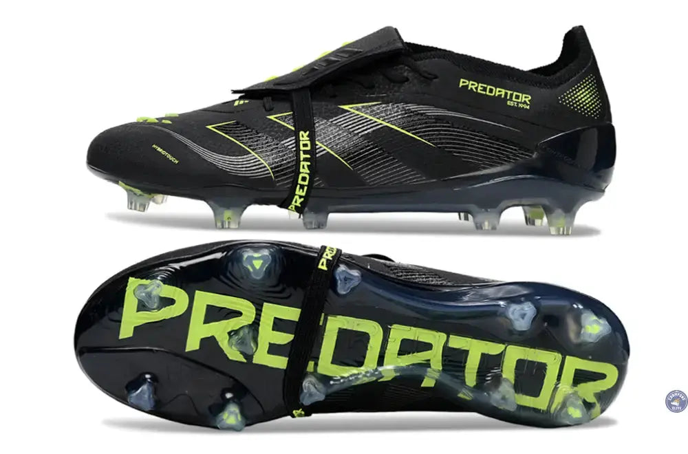 Image of Predator Elite Fold-over Tongue FG - Electric Stealth - Noir/Vert Fluo