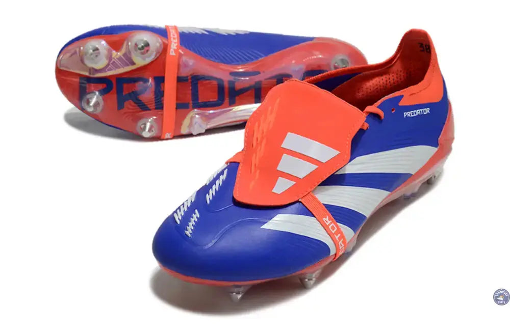 Image of Predator Elite Fold-over Tongue SG Advancement - Bleu/Blanc/Rouge