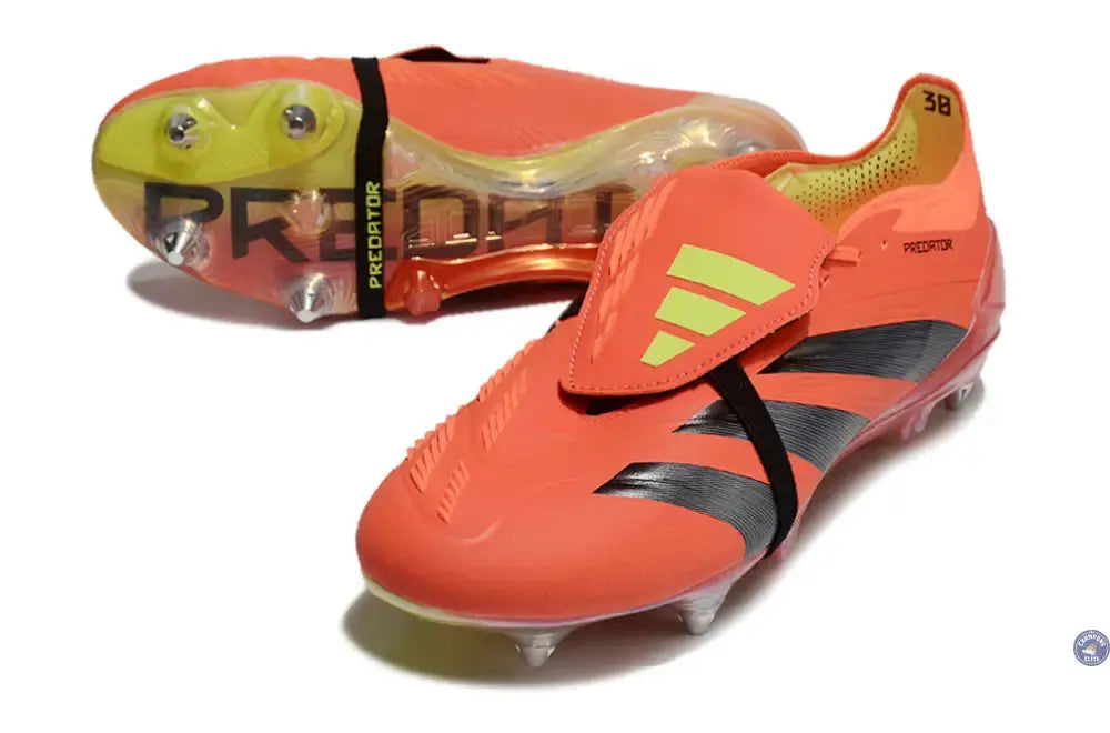 Image of Predator Elite Fold-over Tongue SG Predstrike - Rouge/Noir/Jaune ÉDITION LIMITÉE