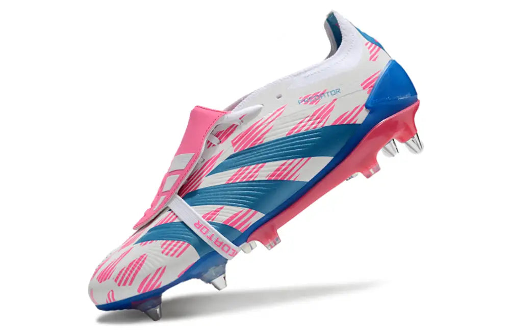 Predator Elite Fold-over Tongue SG Reemergence - Blanc/Bleu/Rose