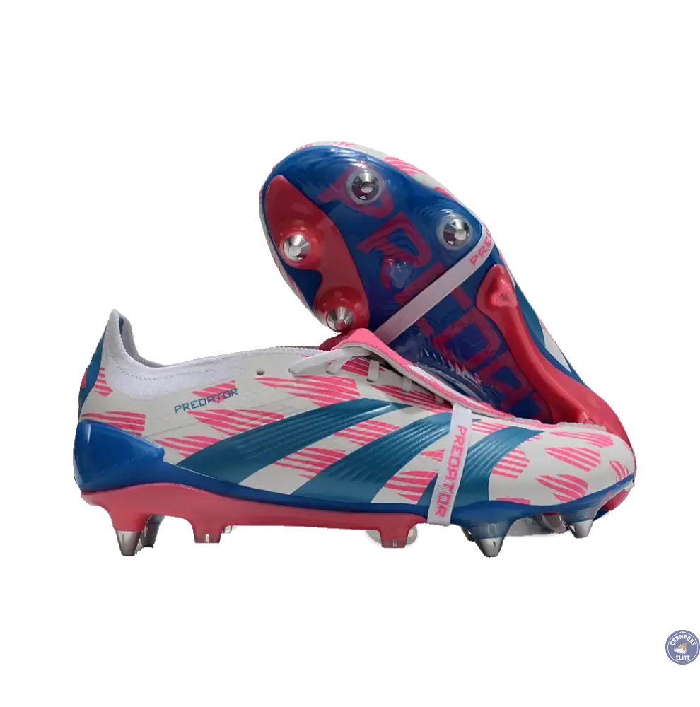 Image of Predator Elite Fold-over Tongue SG Reemergence - Blanc/Bleu/Rose