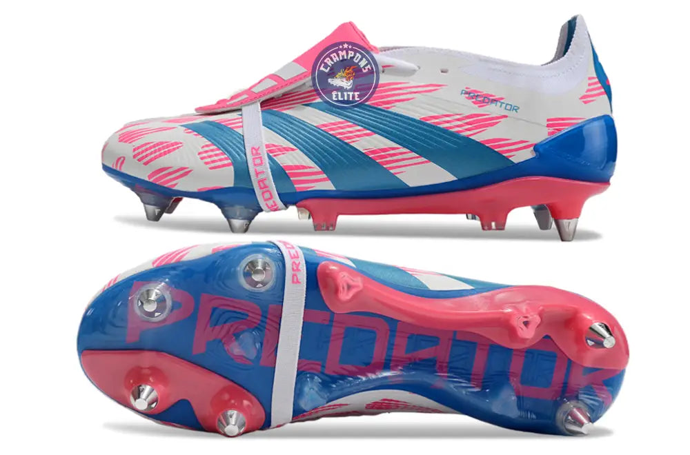 Predator Elite Fold-over Tongue SG Reemergence - Blanc/Bleu/Rose