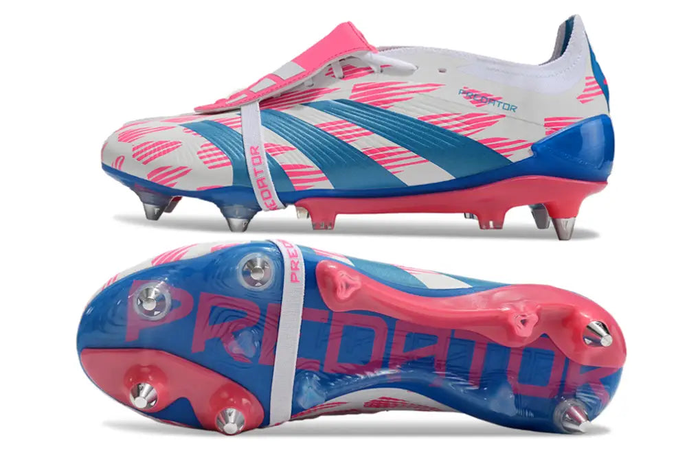Predator Elite Fold-over Tongue SG Reemergence - Blanc/Bleu/Rose