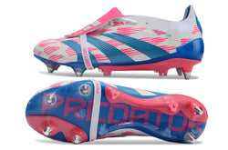 Image of Predator Elite Fold-over Tongue SG Reemergence - Blanc/Bleu/Rose