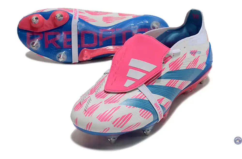 Image of Predator Elite Fold-over Tongue SG Reemergence - Blanc/Bleu/Rose