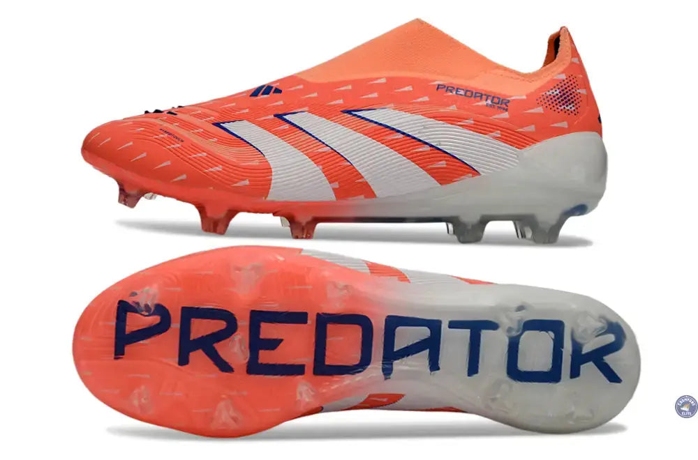 Image of PREDATOR ELITE LACELESS FG CORAL BLAZE - CORAL/BLANC/BEAM ORANGE