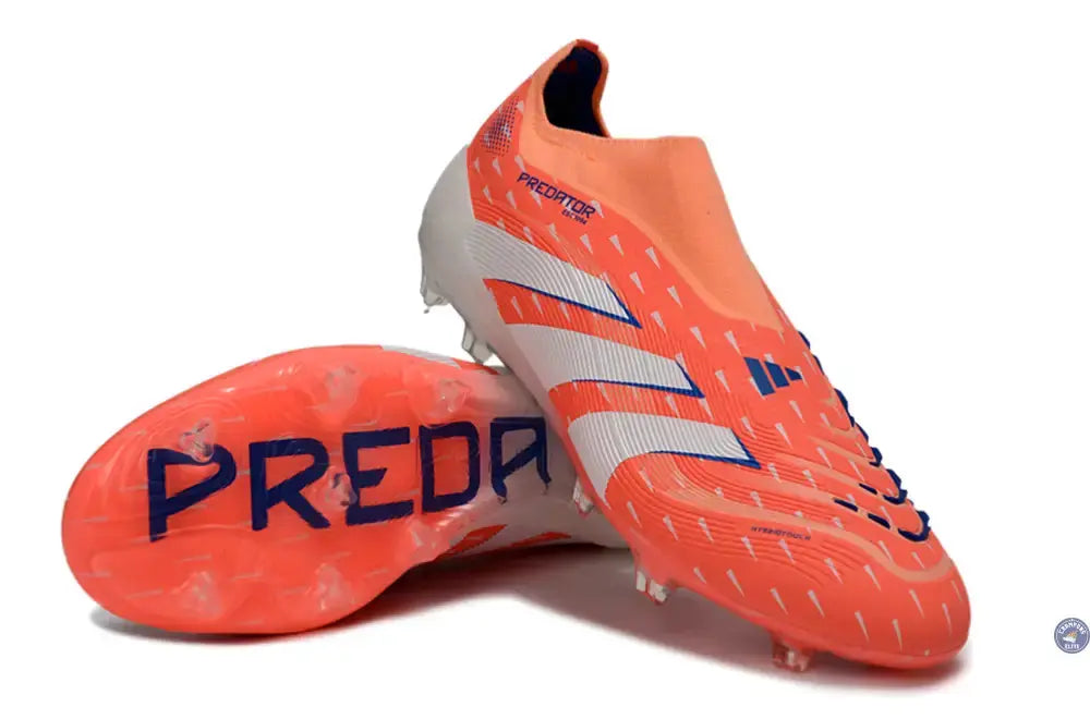 Image of PREDATOR ELITE LACELESS FG CORAL BLAZE - CORAL/BLANC/BEAM ORANGE