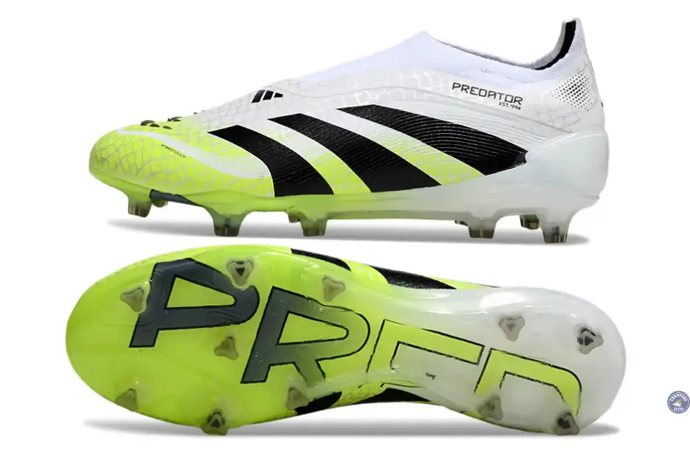 Predator Elite Laceless FG Radiant Blaze - Blanc/Noir/Vert
