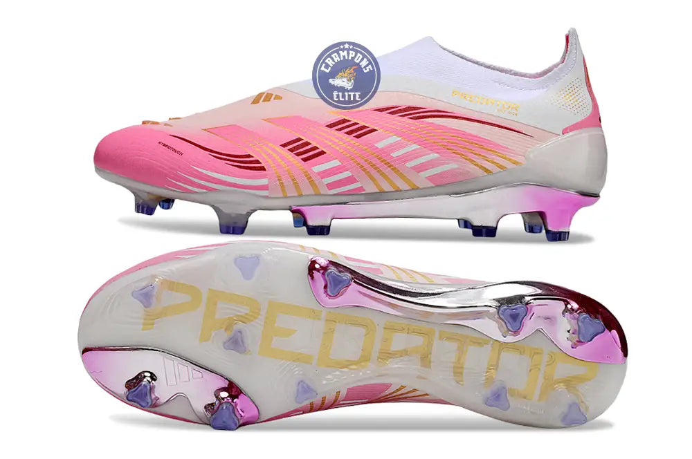 Image of Predator Elite Laceless FG Rose/Blanc/Or