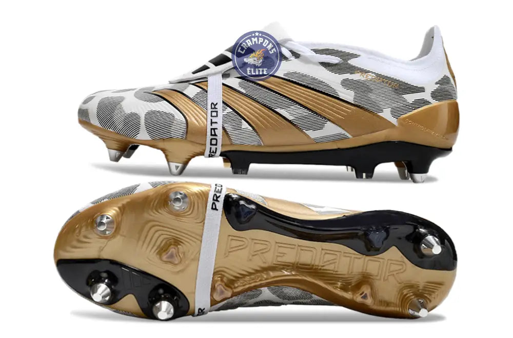 Image of Predator Elite SG - Blanc/Doré/Gris/Noir