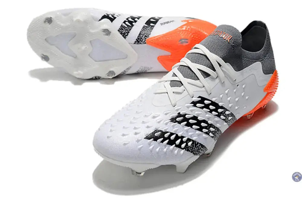 Image of Predator Freak Basse Lacets FG - Blanc/Noir/Orange
