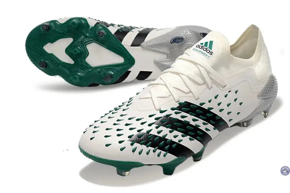 Image of Predator Freak Basse Lacets FG Equipment - Blanc/Noir/Vert ÉDITION LIMITÉE