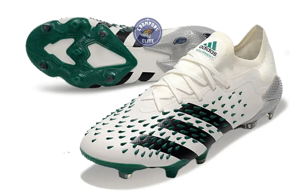 Predator Freak Basse Lacets FG Equipment - Blanc/Noir/Vert ÉDITION LIMITÉE