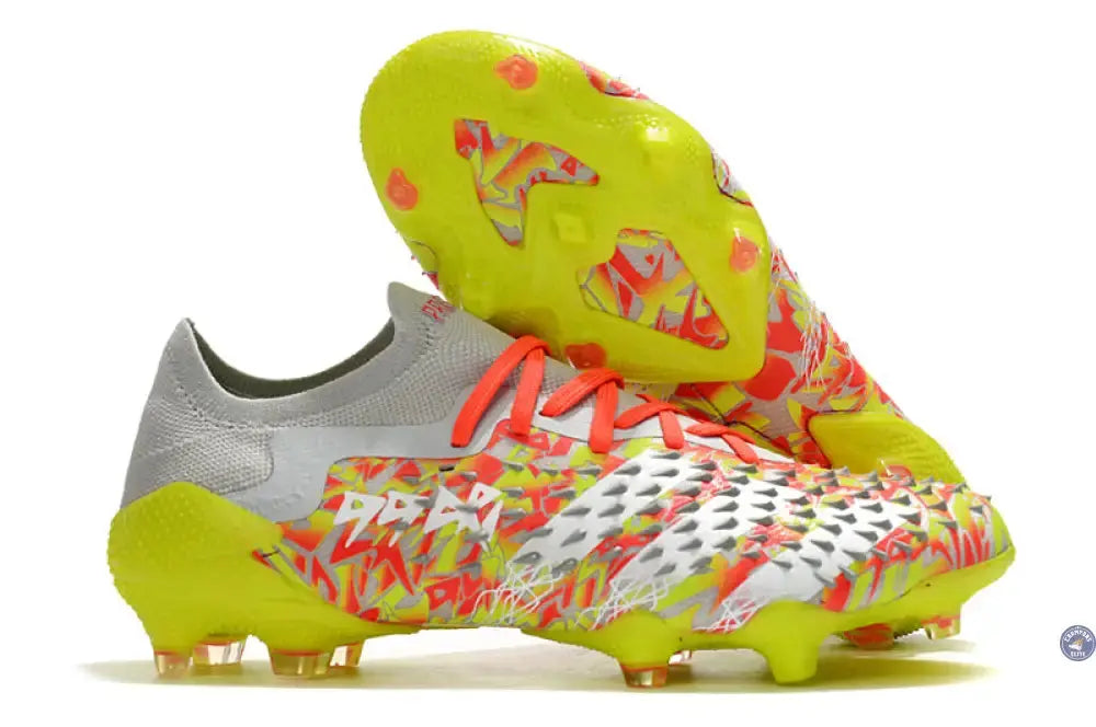 Image of Predator Freak Basse Lacets FG Numbers Up - Gris/Blanc/Jaune