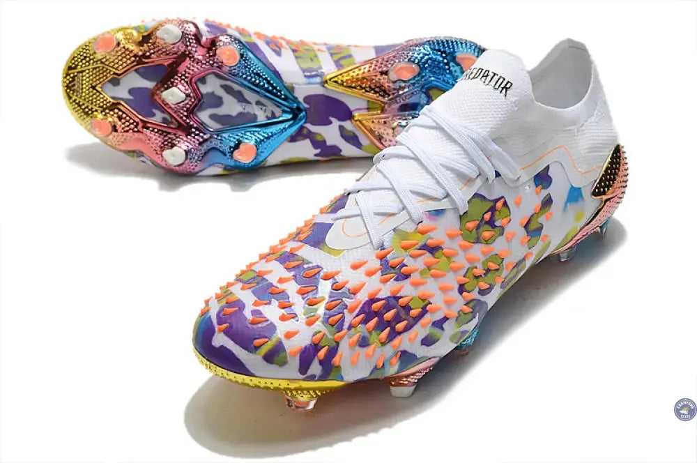 Image of Predator Freak Basse Lacets FG Paul Pogba X Stella McCartney - Blanc/Noir/Orange ÉDITION LIMITÉE