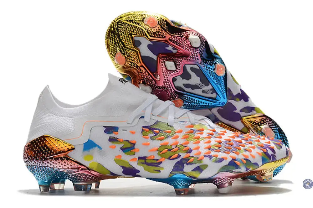 Image of Predator Freak Basse Lacets FG Paul Pogba X Stella McCartney - Blanc/Noir/Orange ÉDITION LIMITÉE