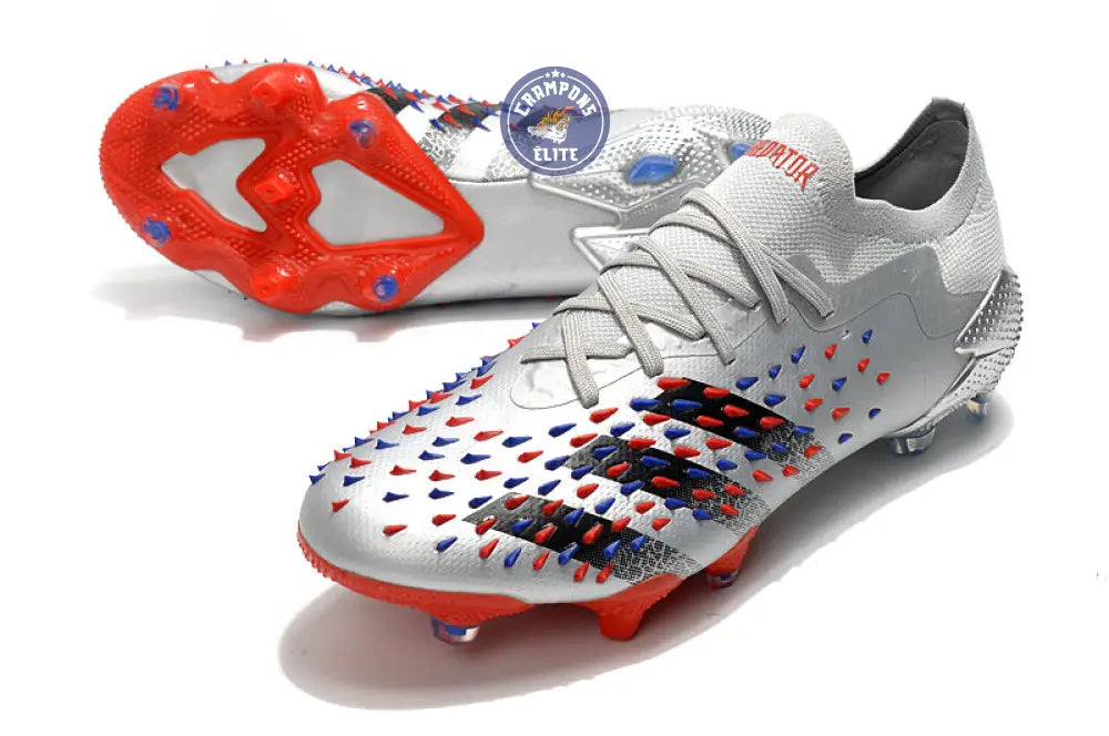 Image of Predator Freak Basse Lacets FG Showpiece - Argenté/Noir/Rouge