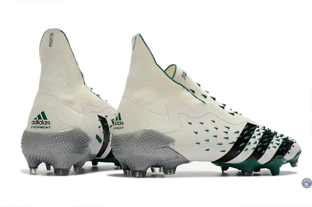 Predator Freak Laceless FG Equipment - Blanc/Noir/Vert ÉDITION LIMITÉE