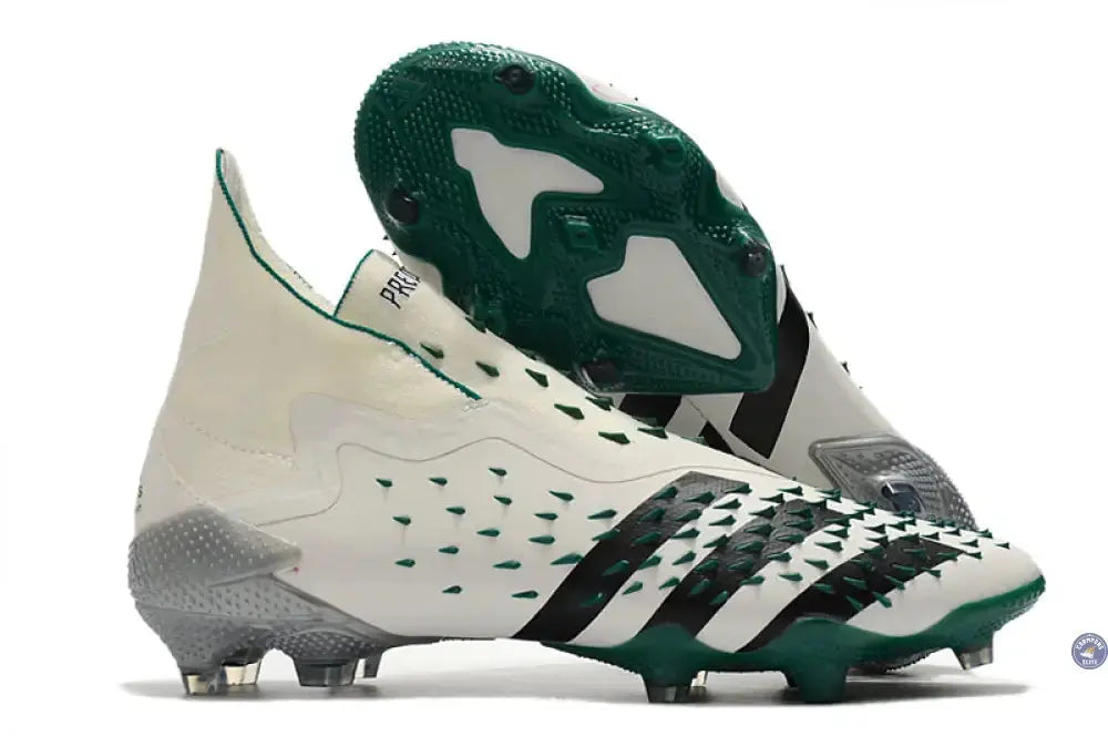 Image of Predator Freak Laceless FG Equipment - Blanc/Noir/Vert ÉDITION LIMITÉE