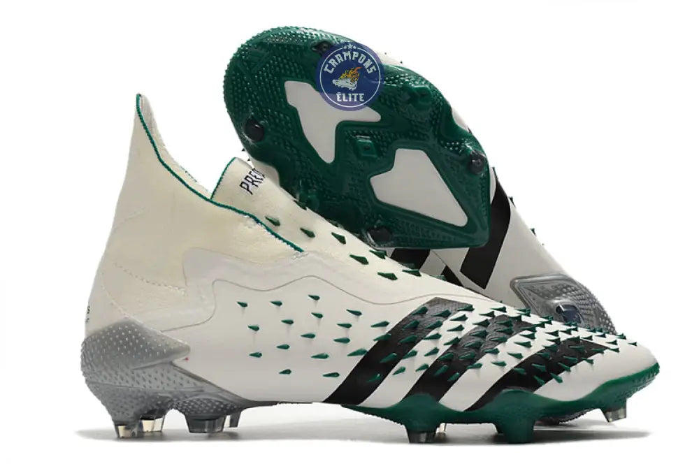 Predator Freak Laceless FG Equipment - Blanc/Noir/Vert ÉDITION LIMITÉE
