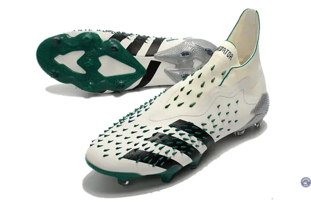 Image of Predator Freak Laceless FG Equipment - Blanc/Noir/Vert ÉDITION LIMITÉE