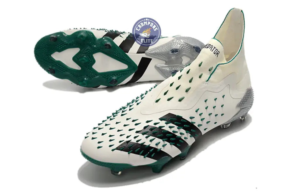 Image of Predator Freak Laceless FG Equipment - Blanc/Noir/Vert ÉDITION LIMITÉE