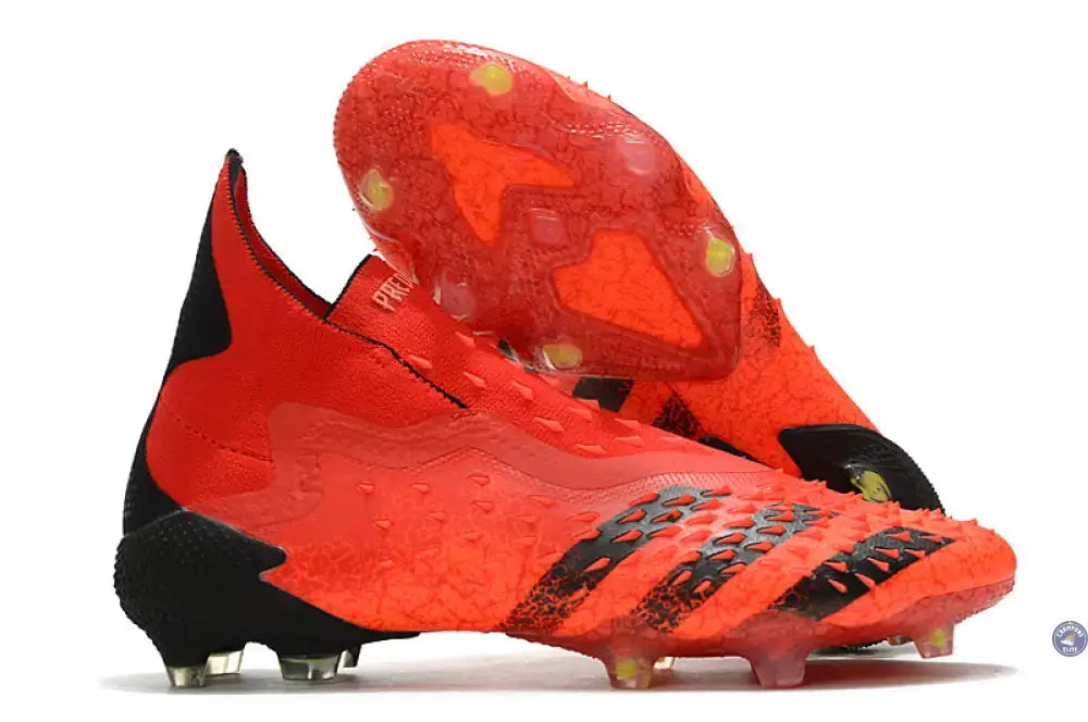 Predator Freak Laceless FG Meteorite - Rouge/Noir/Rouge