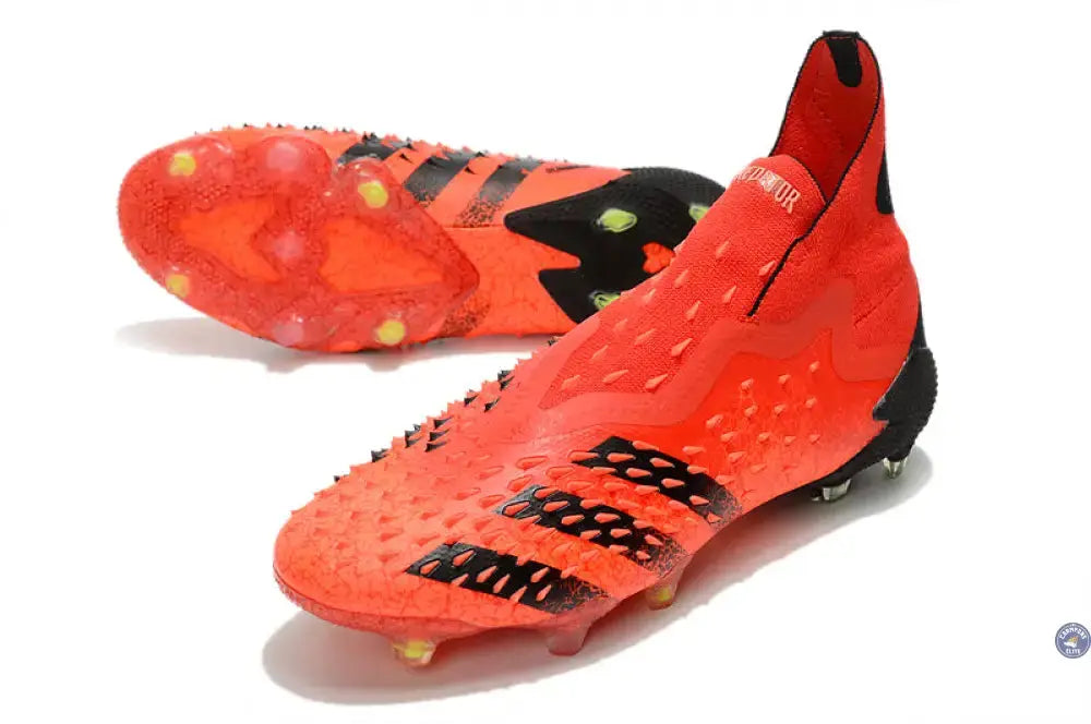 Predator Freak Laceless FG Meteorite - Rouge/Noir/Rouge