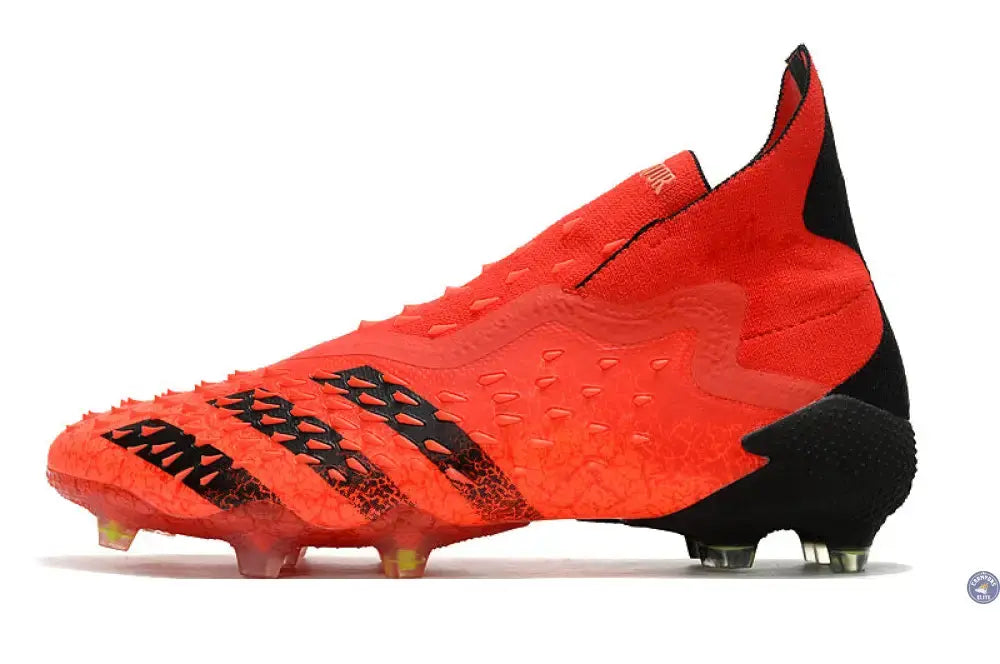 Predator Freak Laceless FG Meteorite - Rouge/Noir/Rouge