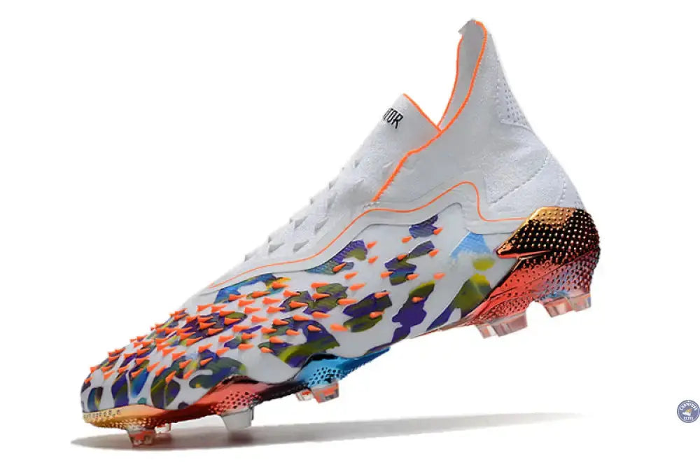 Image of Predator Freak Laceless FG Paul Pogba X Stella McCartney - Blanc/Noir/Orange ÉDITION LIMITÉE