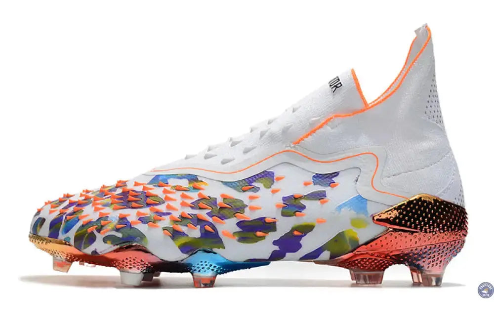 Image of Predator Freak Laceless FG Paul Pogba X Stella McCartney - Blanc/Noir/Orange ÉDITION LIMITÉE