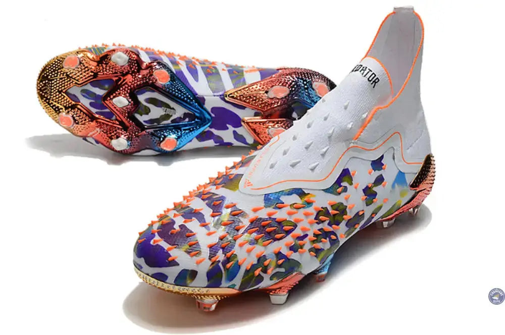 Image of Predator Freak Laceless FG Paul Pogba X Stella McCartney - Blanc/Noir/Orange ÉDITION LIMITÉE