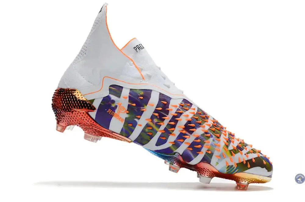 Image of Predator Freak Laceless FG Paul Pogba X Stella McCartney - Blanc/Noir/Orange ÉDITION LIMITÉE