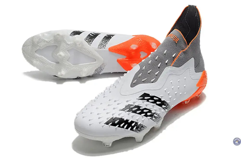 Image of Predator Freak Laceless FG White Spark - Blanc/Argenté/Rouge
