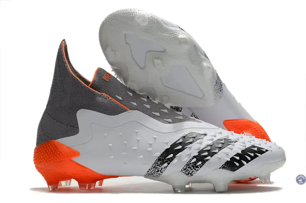 Predator Freak Laceless FG White Spark - Blanc/Argenté/Rouge
