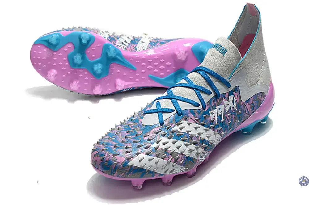 Predator Freak Lacets FG - Gris/Rose/Bleu