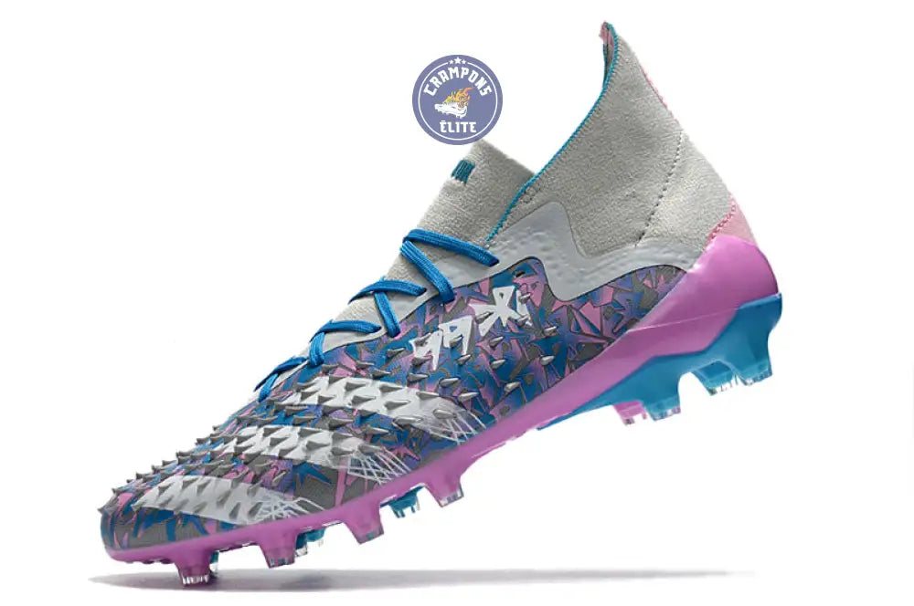 Predator Freak Lacets FG - Gris/Rose/Bleu