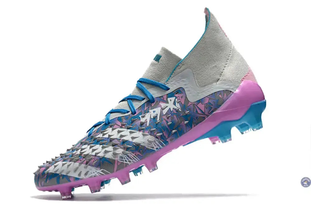 Image of Predator Freak Lacets FG - Gris/Rose/Bleu