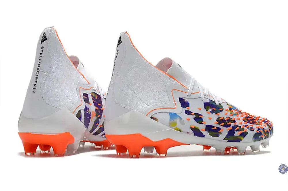 Image of Predator Freak Lacets FG Paul Pogba X Stella McCartney - Blanc/Noir/Orange ÉDITION LIMITÉE