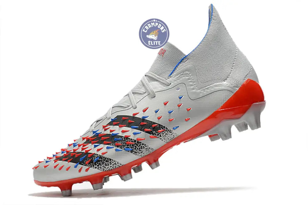 Predator Freak Lacets FG Showpiece - Argenté/Noir/Rouge
