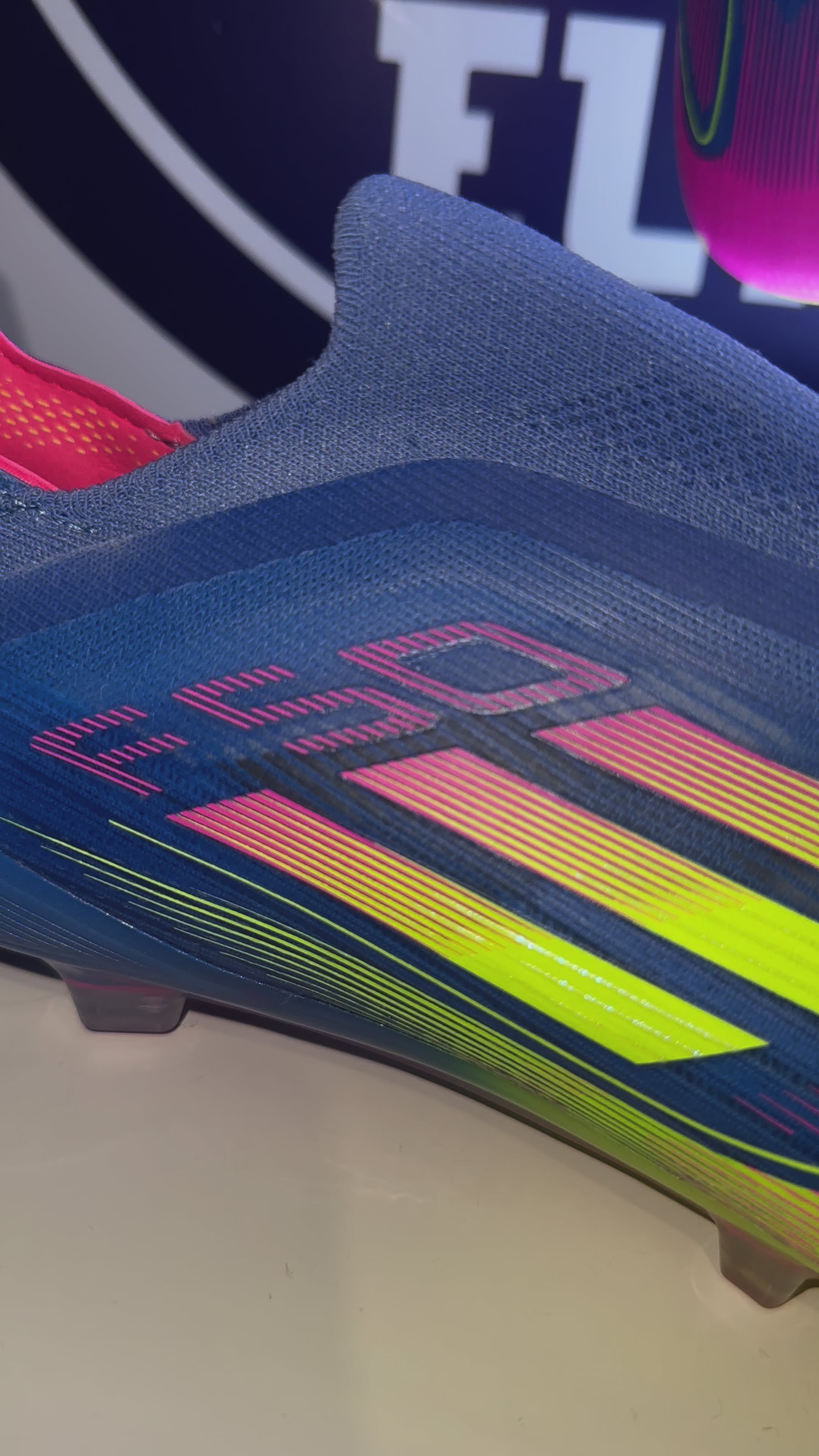 F50 Elite Laceless FG Celestial Victory - Blue Fusion/Lucid Lemon/Lucid Pink