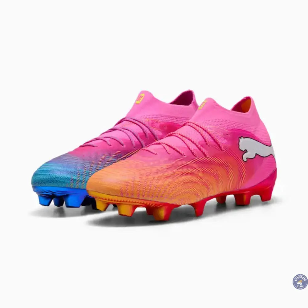 Image of PUMA Future 9 Ultimate FG - Poison Pink/Orange/Bleu/Blanc - Crampons Elite
