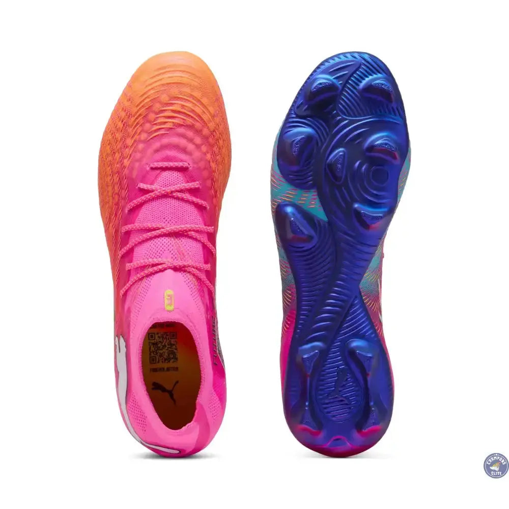 PUMA Future 9 Ultimate FG - Poison Pink/Orange/Bleu/Blanc - Crampons Elite