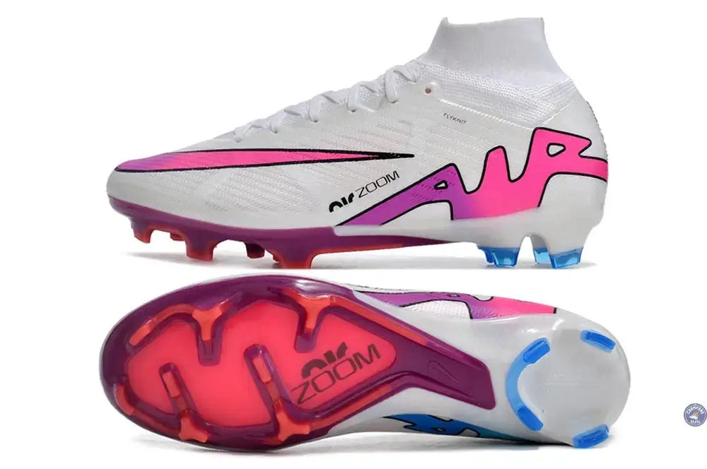 Superfly 9 Elite FG Blanc/Rose/Bleu